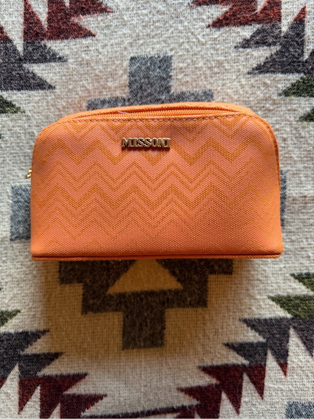 Missoni for Delta Orange 🍊 Chevron Zip Cosmetic Case for Travel